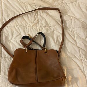Fossil Tan Leather Crossbody Bag